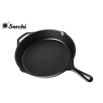 12 &quot;Double Spout Gusseisen Skillet gewürzt Bratpfanne für Küche Verwendung